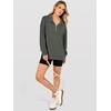 image:imageANRABESS Quarter Zip Loose Long Sleeve Waffle Knit Sweatshirt  Cozy Stretchy Drop Shoulder Ribbed Cuffs Side Slits for Easy Movement Casual Daily to Travel Spring Fall Winter WardrobeArmy Green