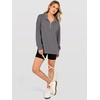 image:imageANRABESS Quarter Zip Loose Long Sleeve Waffle Knit Sweatshirt  Cozy Stretchy Drop Shoulder Ribbed Cuffs Side Slits for Easy Movement Casual Daily to Travel Spring Fall Winter WardrobeGrey