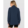 image:imageANRABESS Quarter Zip Loose Long Sleeve Waffle Knit Sweatshirt  Cozy Stretchy Drop Shoulder Ribbed Cuffs Side Slits for Easy Movement Casual Daily to Travel Spring Fall Winter WardrobeNavy Blue