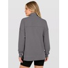 image:imageANRABESS Quarter Zip Loose Long Sleeve Waffle Knit Sweatshirt  Cozy Stretchy Drop Shoulder Ribbed Cuffs Side Slits for Easy Movement Casual Daily to Travel Spring Fall Winter WardrobeGrey