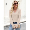 image:imageANRABESS Sweaters for Women Long Sleeve V Neck Lightweight Shirts Business Casual Work Blouses 2026 Fall Knit Pullover TopsAlmond