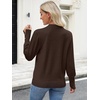 image:imageANRABESS Sweaters for Women Long Sleeve V Neck Lightweight Shirts Business Casual Work Blouses 2026 Fall Knit Pullover TopsCoffee