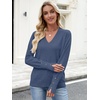 image:imageANRABESS Sweaters for Women Long Sleeve V Neck Lightweight Shirts Business Casual Work Blouses 2026 Fall Knit Pullover TopsDeep Blue