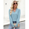 image:imageANRABESS Sweaters for Women Long Sleeve V Neck Lightweight Shirts Business Casual Work Blouses 2026 Fall Knit Pullover TopsLight Blue