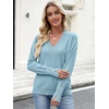 image:imageANRABESS Sweaters for Women Long Sleeve V Neck Lightweight Shirts Business Casual Work Blouses 2026 Fall Knit Pullover TopsLight Blue