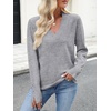 image:imageANRABESS Sweaters for Women Long Sleeve V Neck Lightweight Shirts Business Casual Work Blouses 2026 Fall Knit Pullover TopsLight Gray