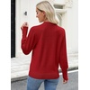 image:imageANRABESS Sweaters for Women Long Sleeve V Neck Lightweight Shirts Business Casual Work Blouses 2026 Fall Knit Pullover TopsRed