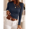 image:imageANRABESS Women Long Sleeve Slim Fit Sweaters Top  Crew Neck Non See Through Cozy Stretchy Knit Shirts Casual Office Travel Winter Layering Fall Spring Faux Wool ClothingNavy Blue