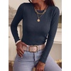 image:imageANRABESS Women Long Sleeve Slim Fit Sweaters Top  Crew Neck Non See Through Cozy Stretchy Knit Shirts Casual Office Travel Winter Layering Fall Spring Faux Wool ClothingNavy Blue