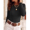 image:imageANRABESS Women Long Sleeve Slim Fit Sweaters Top  Crew Neck Non See Through Cozy Stretchy Knit Shirts Casual Office Travel Winter Layering Fall Spring Faux Wool ClothingBlack