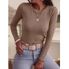 image:imageANRABESS Women Long Sleeve Slim Fit Sweaters Top  Crew Neck Non See Through Cozy Stretchy Knit Shirts Casual Office Travel Winter Layering Fall Spring Faux Wool ClothingBrown