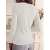 image:imageANRABESS Women Long Sleeve Slim Fit Sweaters Top  Crew Neck Non See Through Cozy Stretchy Knit Shirts Casual Office Travel Winter Layering Fall Spring Faux Wool ClothingWhite