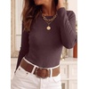image:imageANRABESS Women Long Sleeve Slim Fit Sweaters Top  Crew Neck Non See Through Cozy Stretchy Knit Shirts Casual Office Travel Winter Layering Fall Spring Faux Wool ClothingDark Red