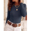 image:imageANRABESS Women Long Sleeve Slim Fit Sweaters Top  Crew Neck Non See Through Cozy Stretchy Knit Shirts Casual Office Travel Winter Layering Fall Spring Faux Wool ClothingNavy Blue