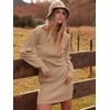 image:imageANRABESS Women Long Sleeve Turtle Mock Neck Rib Knit Stretch Slim Fitted Bodycon Sweater Mini Short Dress 2026 Fall OutfitsCamel