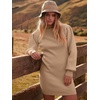 image:imageANRABESS Women Long Sleeve Turtle Mock Neck Rib Knit Stretch Slim Fitted Bodycon Sweater Mini Short Dress 2026 Fall OutfitsCamel