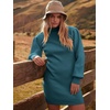 image:imageANRABESS Women Long Sleeve Turtle Mock Neck Rib Knit Stretch Slim Fitted Bodycon Sweater Mini Short Dress 2026 Fall OutfitsDenim Blue