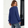 image:imageANRABESS Womens Business Casual Blouses Long Sleeve Tops  V Neck Puff Sleeve Smocked Cuff Shirts Soft Breathable Dressy Elegant Office Work Outfits Fall Spring ClothesNavy Blue