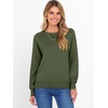 image:imageANRABESS Womens Crewneck Long Sleeve Knit Sweater  Soft Lightweight Loose Fit Basic Pullover TopsCasual OfficeLayering Daily WearFall Winter OutfitsArmy Green