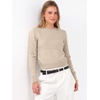 image:imageANRABESS Womens Cropped Crew Neck Long Sleeve Sweater  Lightweight Soft Ribbed Knit PulloverSlim Fit TopsBusiness Casual OutfitsWork Office AllDay WearFall Winter ClothesAlmond