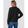 image:imageANRABESS Womens Long Sleeve Crewneck Flower Sweater Knit Top  3D Floral Applique Embroidered Pullover Drop Shoulder Ribbed Trim Soft Cozy Fall Winter Sweaters for Casual Work HolidayBlack