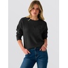 image:imageANRABESS Womens Long Sleeve Crewneck Flower Sweater Knit Top  3D Floral Applique Embroidered Pullover Drop Shoulder Ribbed Trim Soft Cozy Fall Winter Sweaters for Casual Work HolidayBlack