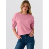 image:imageANRABESS Womens Long Sleeve Crewneck Flower Sweater Knit Top  3D Floral Applique Embroidered Pullover Drop Shoulder Ribbed Trim Soft Cozy Fall Winter Sweaters for Casual Work HolidayPink