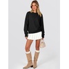 image:imageANRABESS Womens Long Sleeve Crewneck Flower Sweater Knit Top  3D Floral Applique Embroidered Pullover Drop Shoulder Ribbed Trim Soft Cozy Fall Winter Sweaters for Casual Work HolidayBlack