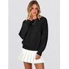 image:imageANRABESS Womens Long Sleeve Crewneck Flower Sweater Knit Top  3D Floral Applique Embroidered Pullover Drop Shoulder Ribbed Trim Soft Cozy Fall Winter Sweaters for Casual Work HolidayBlack