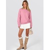 image:imageANRABESS Womens Long Sleeve Crewneck Flower Sweater Knit Top  3D Floral Applique Embroidered Pullover Drop Shoulder Ribbed Trim Soft Cozy Fall Winter Sweaters for Casual Work HolidayPink