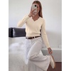 image:imageANRABESS Womens Long Sleeve Cropped Pullover Sweaters  V Neck Scalloped Lightweight Sweater Tops Soft Comfy Business Casual Work Travel Vacation Fall Winter Layer ClothingAlmond White