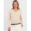image:imageANRABESS Womens Long Sleeve Cropped Pullover Sweaters  V Neck Scalloped Lightweight Sweater Tops Soft Comfy Business Casual Work Travel Vacation Fall Winter Layer ClothingAlmond