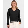 image:imageANRABESS Womens Long Sleeve Cropped Pullover Sweaters  V Neck Scalloped Lightweight Sweater Tops Soft Comfy Business Casual Work Travel Vacation Fall Winter Layer ClothingBlack