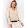 image:imageANRABESS Womens Long Sleeve Cropped Pullover Sweaters  V Neck Scalloped Lightweight Sweater Tops Soft Comfy Business Casual Work Travel Vacation Fall Winter Layer ClothingAlmond