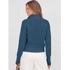 image:imageANRABESS Womens Long Sleeve Quarter Zip Cropped Sweater  V Neck Collared Thumb Holes Soft Ribbed Knit Pullover Top with Leggings Work Business CasualTravelFall Spring TransitionDeep Blue
