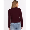 image:imageANRABESS Womens Long Sleeve Scalloped Cropped Sweaters  Lightweight Soft Comfy Ribbed KnitDressy Casual Pullover TopsBusiness Work OfficeTravel Vacation WearFall Winter ClothesDrak Red