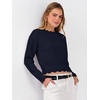 image:imageANRABESS Womens Long Sleeve Scalloped Cropped Sweaters  Lightweight Soft Comfy Ribbed KnitDressy Casual Pullover TopsBusiness Work OfficeTravel Vacation WearFall Winter ClothesNavy Blue