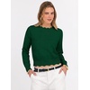 image:imageANRABESS Womens Long Sleeve Scalloped Cropped Sweaters  Lightweight Soft Comfy Ribbed KnitDressy Casual Pullover TopsBusiness Work OfficeTravel Vacation WearFall Winter ClothesForest Green