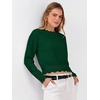 image:imageANRABESS Womens Long Sleeve Scalloped Cropped Sweaters  Lightweight Soft Comfy Ribbed KnitDressy Casual Pullover TopsBusiness Work OfficeTravel Vacation WearFall Winter ClothesForest Green