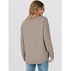 image:imageANRABESS Womens Long Sleeve Sweatshirt Crewneck Tunic Tops  Side Split High Low HemLoose Rayon BlendRibbed CuffsCasual Lounge School Daily OutfitsFall SpringMocha