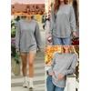 image:imageANRABESS Womens Long Sleeve Sweatshirt Crewneck Tunic Tops  Side Split High Low HemLoose Rayon BlendRibbed CuffsCasual Lounge School Daily OutfitsFall SpringLight Grey
