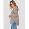 image:imageANRABESS Womens Long Sleeve Sweatshirt Crewneck Tunic Tops  Side Split High Low HemLoose Rayon BlendRibbed CuffsCasual Lounge School Daily OutfitsFall SpringMocha