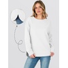 image:imageANRABESS Womens Long Sleeve Sweatshirt Crewneck Tunic Tops  Side Split High Low HemLoose Rayon BlendRibbed CuffsCasual Lounge School Daily OutfitsFall SpringWhite