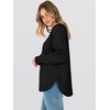 image:imageANRABESS Womens Long Sleeve Sweatshirt Crewneck Tunic Tops  Side Split High Low HemLoose Rayon BlendRibbed CuffsCasual Lounge School Daily OutfitsFall SpringBlack