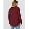image:imageANRABESS Womens Long Sleeve Sweatshirt Crewneck Tunic Tops  Side Split High Low HemLoose Rayon BlendRibbed CuffsCasual Lounge School Daily OutfitsFall SpringWine Red