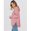 image:imageANRABESS Womens Long Sleeve Sweatshirt Crewneck Tunic Tops  Side Split High Low HemLoose Rayon BlendRibbed CuffsCasual Lounge School Daily OutfitsFall SpringPink