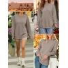 image:imageANRABESS Womens Long Sleeve Sweatshirt Crewneck Tunic Tops  Side Split High Low HemLoose Rayon BlendRibbed CuffsCasual Lounge School Daily OutfitsFall SpringMocha