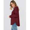 image:imageANRABESS Womens Long Sleeve Sweatshirt Crewneck Tunic Tops  Side Split High Low HemLoose Rayon BlendRibbed CuffsCasual Lounge School Daily OutfitsFall SpringWine Red