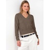 image:imageANRABESS Womens Long Sleeve V Neck Cropped Sweaters  Classic Pullover Basic Tops Soft Comfy Lightweight Business Casual Work Travel Vacation Fall Winter Layer ClothesBrown