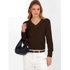 image:imageANRABESS Womens Long Sleeve V Neck Cropped Sweaters  Classic Pullover Basic Tops Soft Comfy Lightweight Business Casual Work Travel Vacation Fall Winter Layer ClothesCoffee